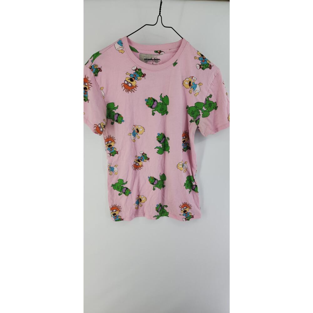 Nickelodeon Rugrats All Over Print Pink Graphic T-Shirt Size S